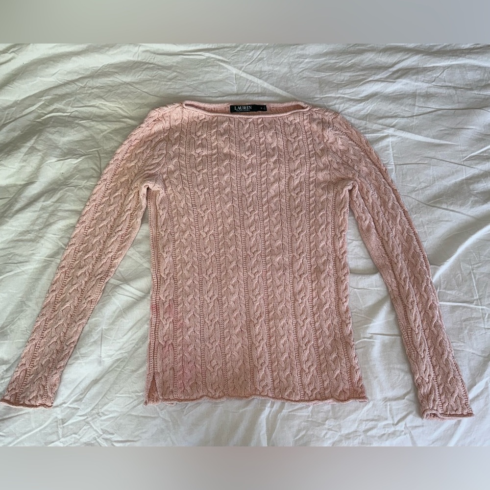 Lauren Ralph Lauren Pink Classic Sweater Medium